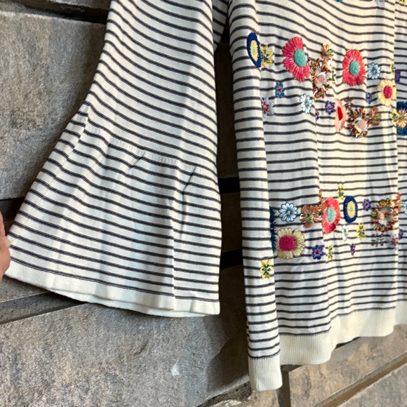 Talbots Striped Sweater with Floral Embellishments - Picture 5 of 11